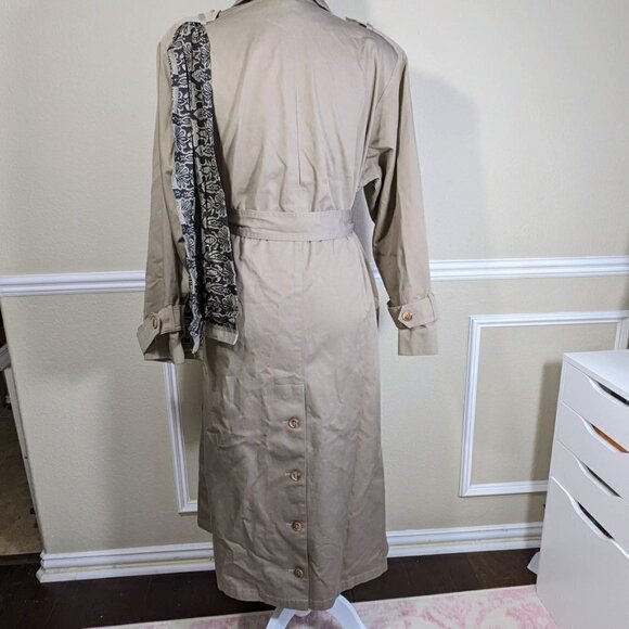 Taupe Double Breasted Trench Coat by Misty Harbor - Picture 4 of 11
